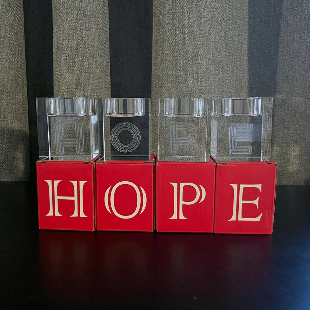 Le Sens Amazing Home Decorative Word Sign Home Cube Crystal Candle Holder Set of